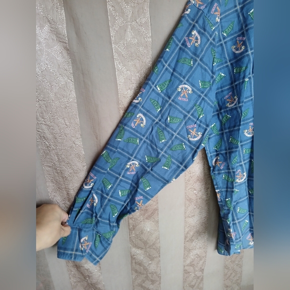 💎 CHAPS Ralph Lauren Men's Shirt Button Down Vintage Baseball Print #0271 - Picture 5 of 12